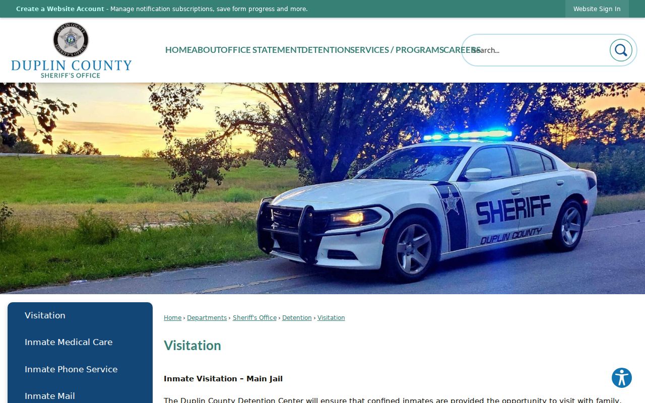 Duplin County arrest history detention visitation information