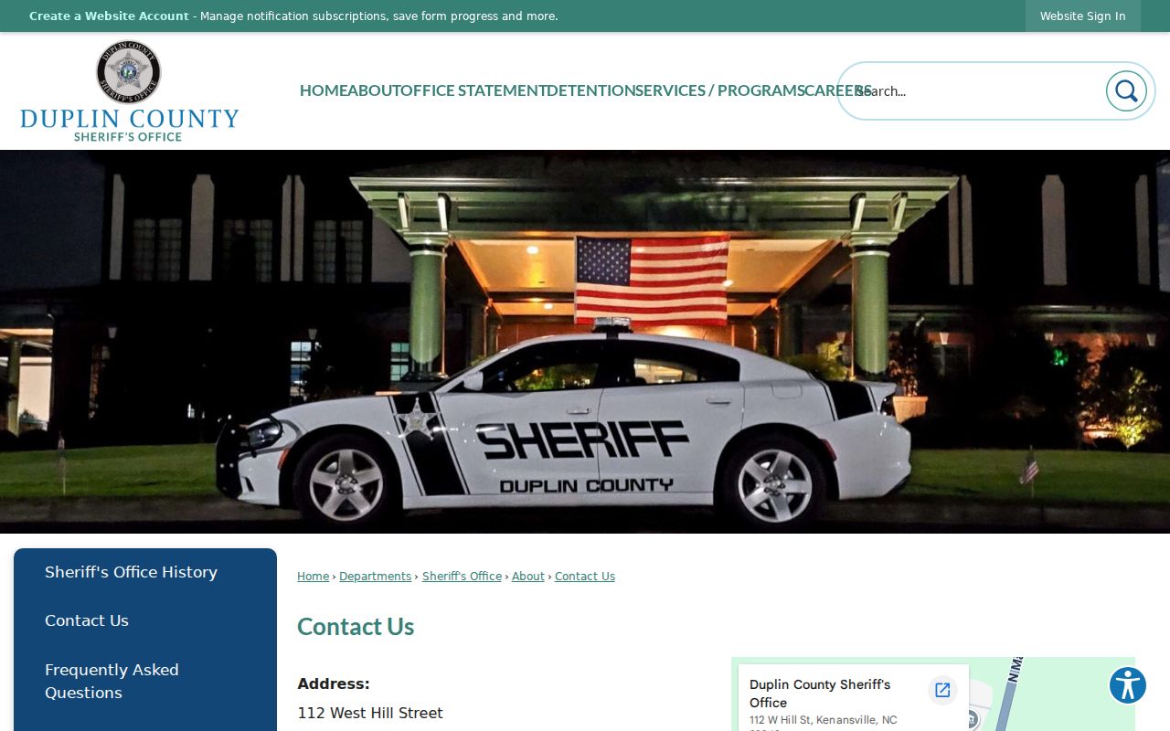 Duplin County arrest history sheriff records contact