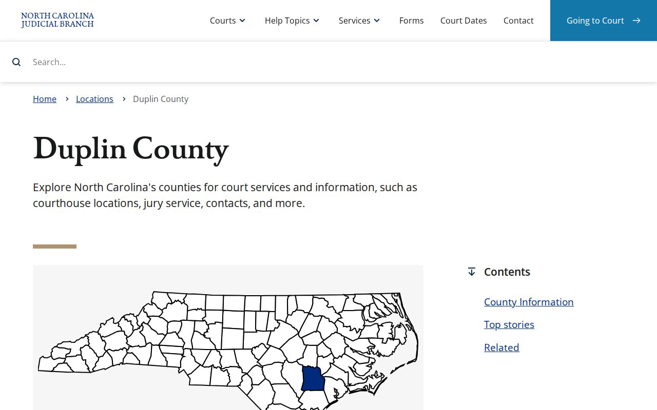 Duplin County criminal history court search hub