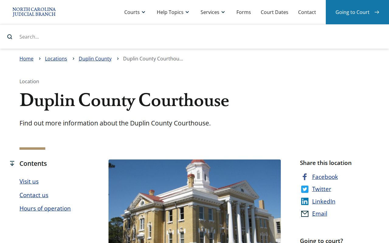 Duplin County criminal record courthouse history