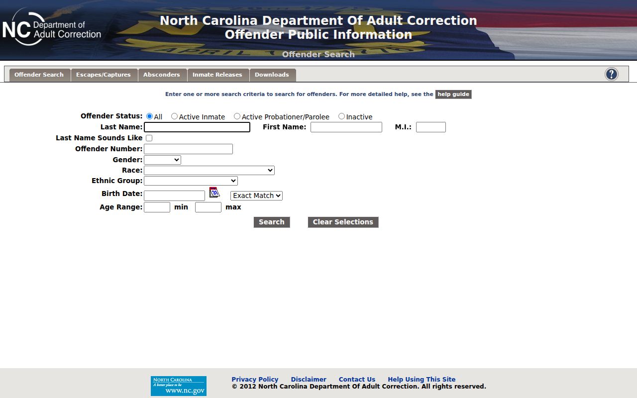 Duplin County criminal history NCDAC offender search